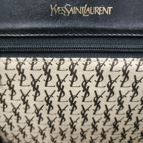 Authentic Black Leather Vintage YSL clutch With Digital COA - Picture 9 of 12